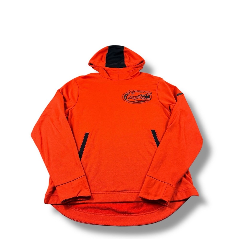 Nike Dri-Fit Florida Gators UF 2-Hit Spellout Logo Pullover Hoodie Mens Sz M EUC